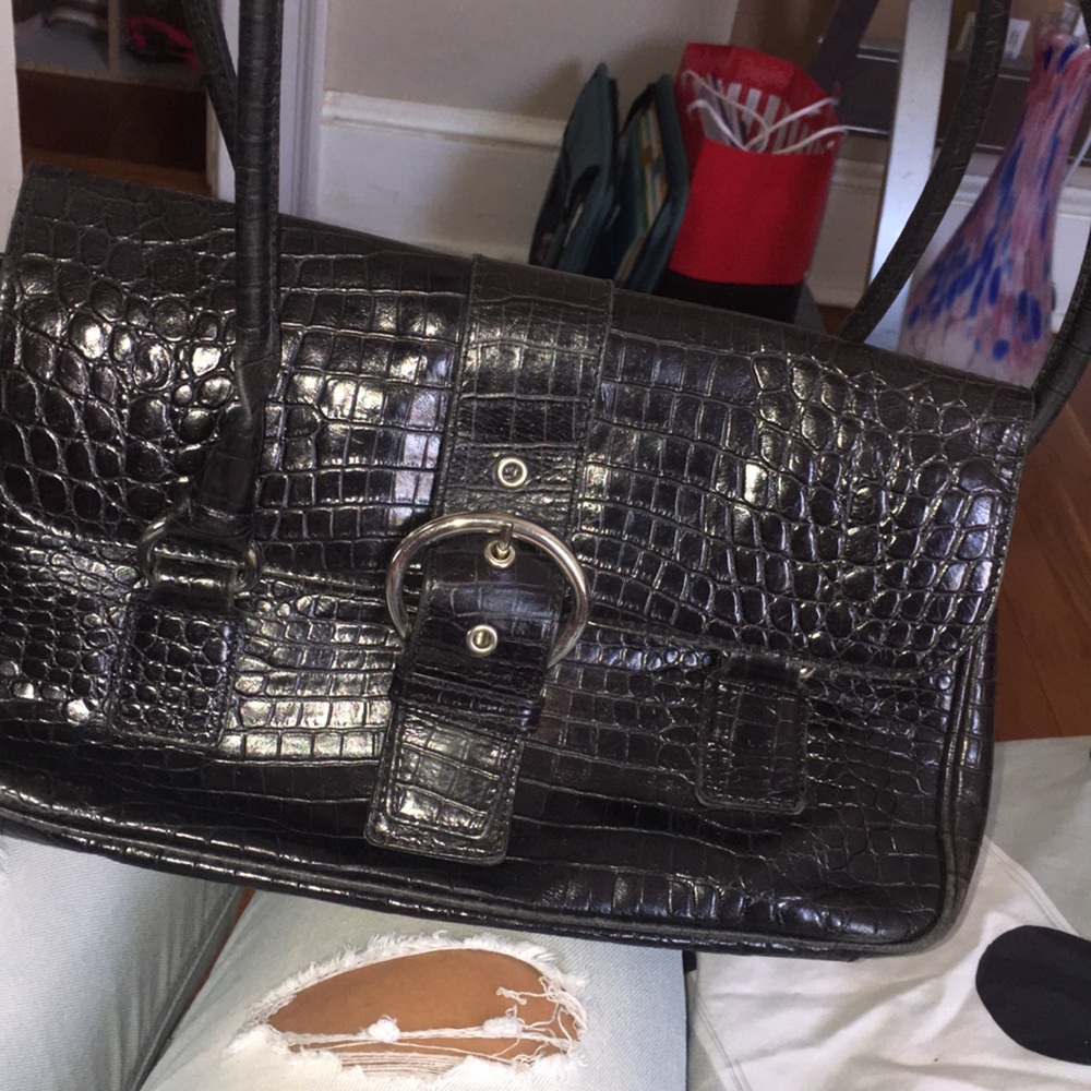 Black leather purse